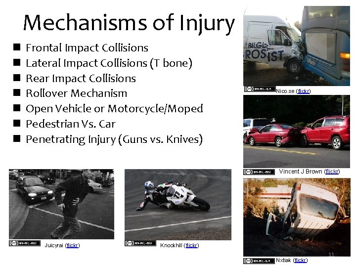Mechanisms of Injury n n n n Frontal Impact Collisions Lateral Impact Collisions (T