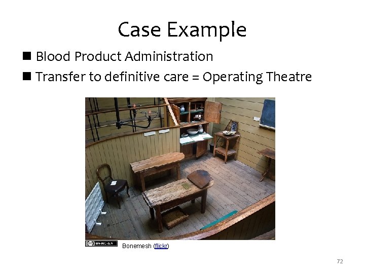 Case Example n Blood Product Administration n Transfer to definitive care = Operating Theatre