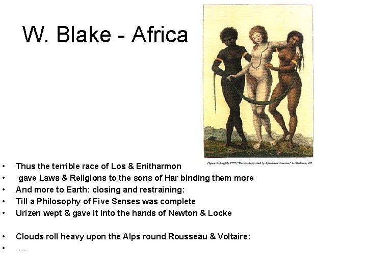 W. Blake - Africa • • • Thus the terrible race of Los &
