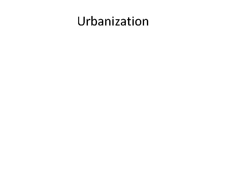 Urbanization 