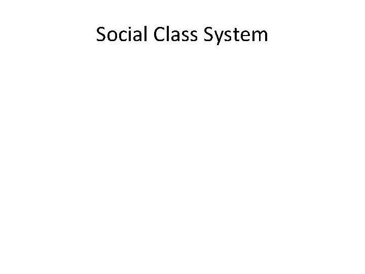 Social Class System 