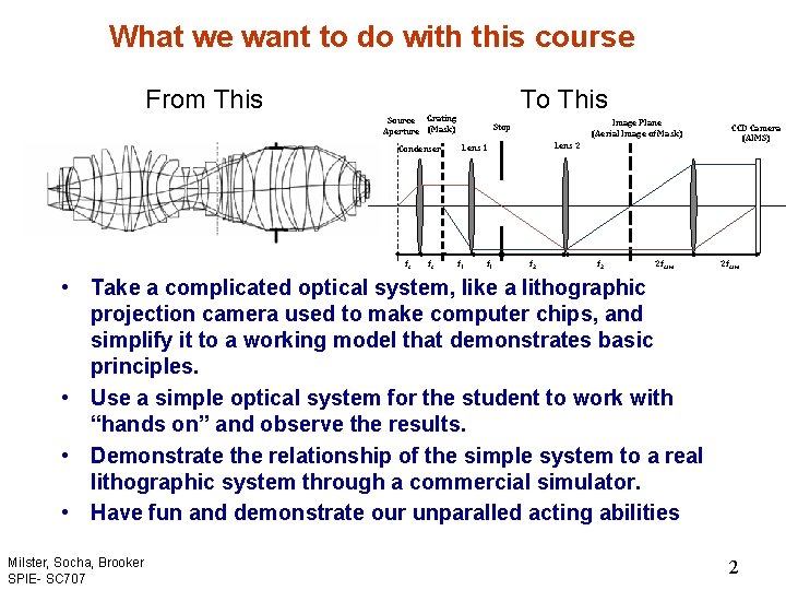 What we want to do with this course From This To This Source Grating