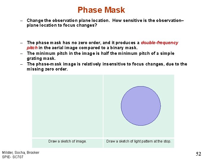 Phase Mask – Change the observation plane location. How sensitive is the observation– plane