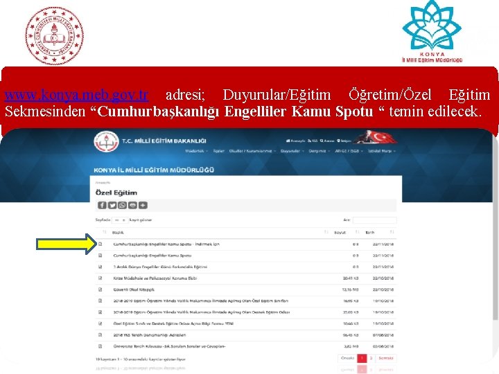 2 - İŞİTME ENGELLİ EMPATİSİ (Hazırlık) www. konya. meb. gov. tr adresi; Duyurular/Eğitim Öğretim/Özel