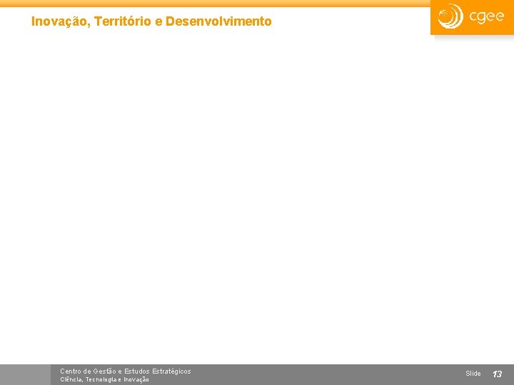 Inovação, Território e Desenvolvimento Centro de Gestão e Estudos Estratégicos Ciência, Tecnologia e Inovação