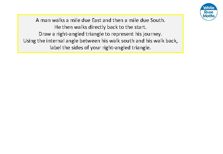 A man walks a mile due East and then a mile due South. He