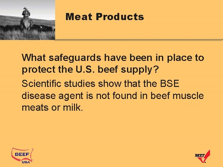 Meat Products What safeguards have been in place to protect the U. S. beef