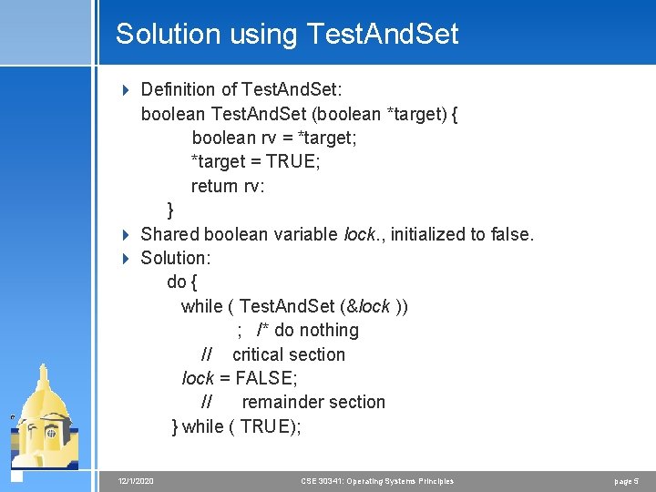 Solution using Test. And. Set 4 Definition of Test. And. Set: boolean Test. And.