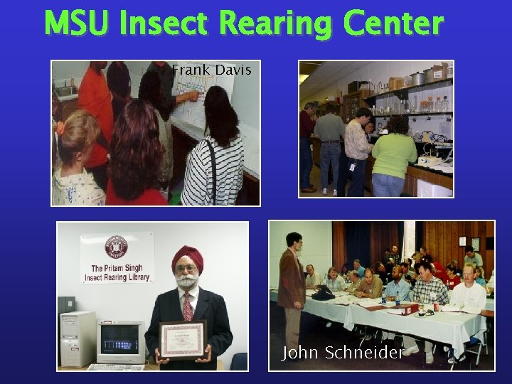 MSU Insect Rearing Center Frank Davis John Schneider 