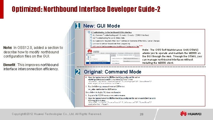 Optimized: Northbound Interface Developer Guide-2 1 New: GUI Mode Note: In OSS 12. 0,