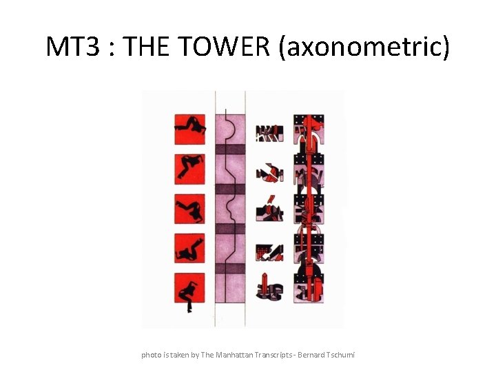 MT 3 : THE TOWER (axonometric) photo is taken by The Manhattan Transcripts -