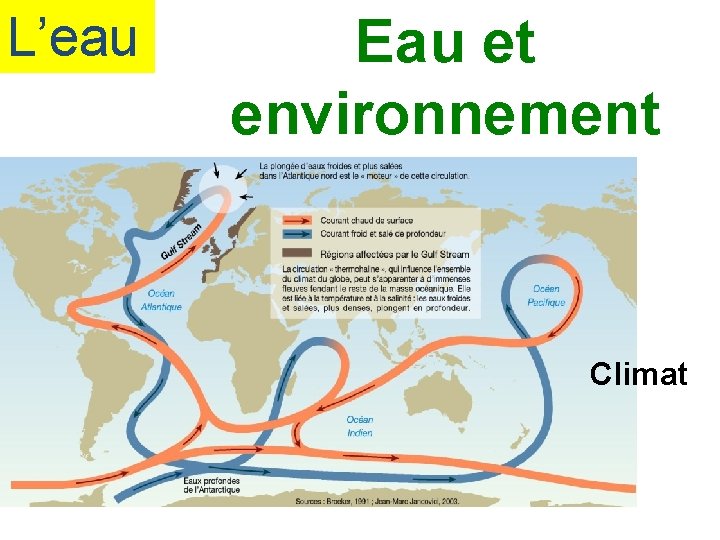 L’eau Eau et environnement Climat 