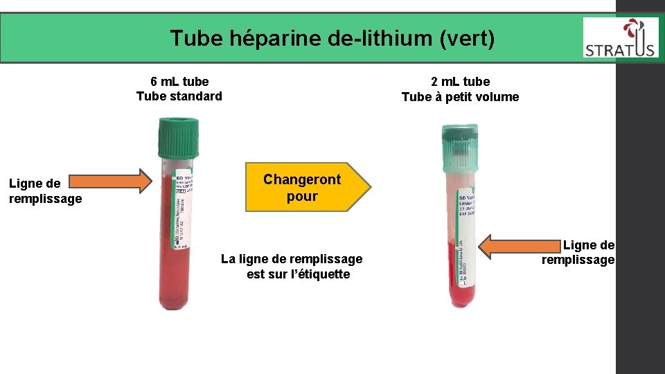 Tube héparine de-lithium (vert) 6 m. L tube Tube standard Ligne de remplissage 2