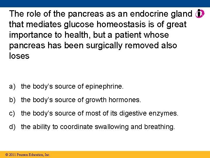 The role of the pancreas as an endocrine gland that mediates glucose homeostasis is