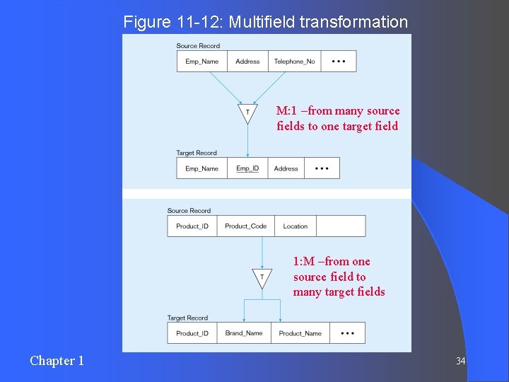 Figure 11 -12: Multifield transformation M: 1 –from many source fields to one target