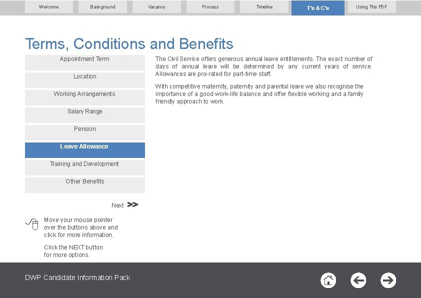 Welcome Background Vacancy Process Timeline T’s & C’s Using This PDF Terms, Conditions and