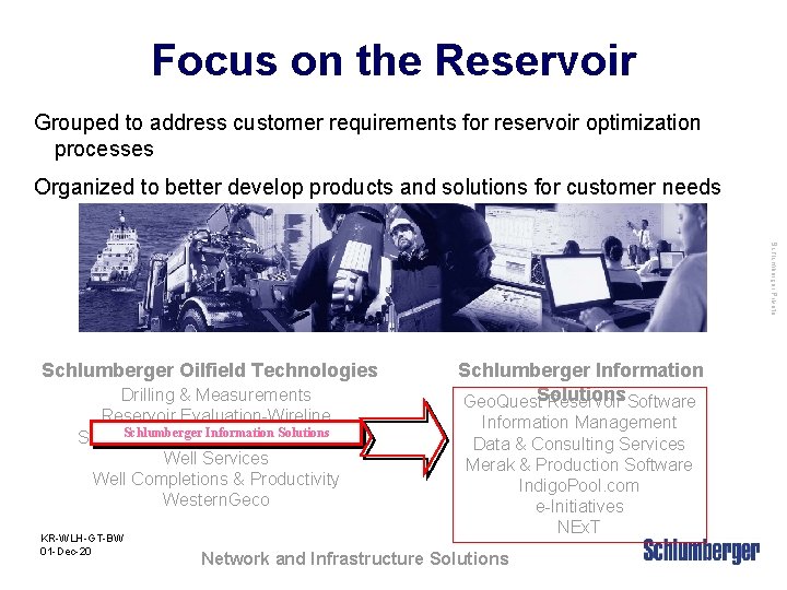 Focus on the Reservoir Grouped to address customer requirements for reservoir optimization processes Organized
