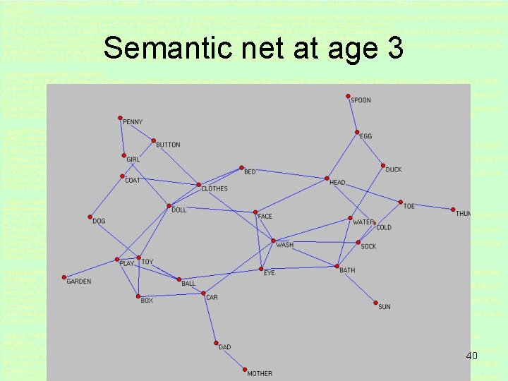 Semantic net at age 3 40 
