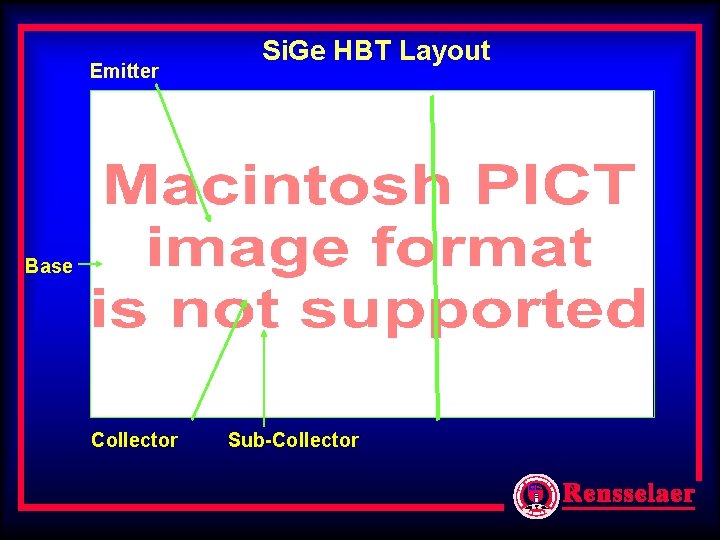 Emitter Si. Ge HBT Layout Base Collector Sub-Collector Emitter Si. Ge HBT Layout Base Collector Sub-Collector