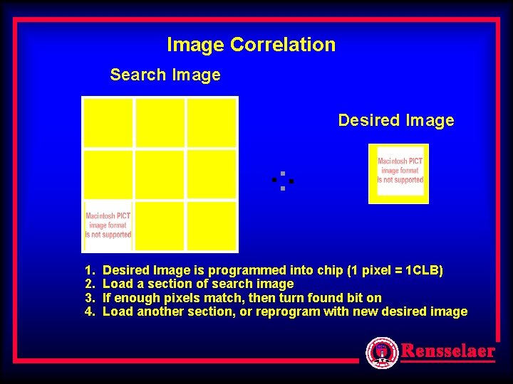 Image Correlation Search Image Desired Image 1. 2. 3. 4. Desired Image is programmed Image Correlation Search Image Desired Image 1. 2. 3. 4. Desired Image is programmed