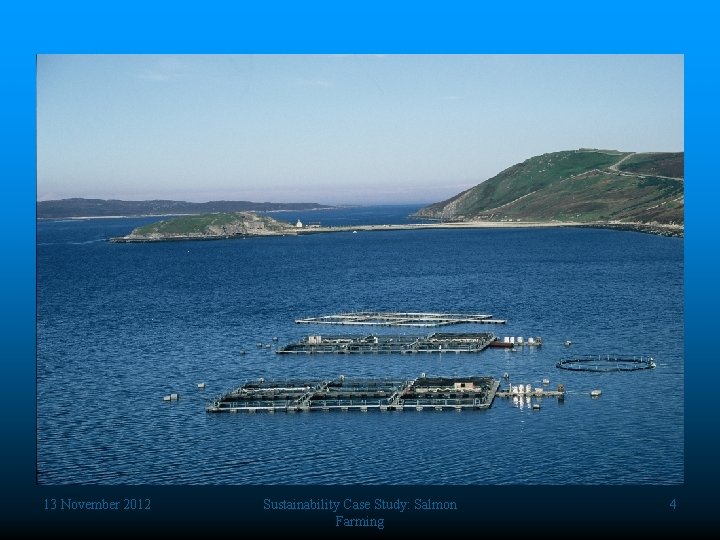 13 November 2012 Sustainability Case Study: Salmon Farming 4 