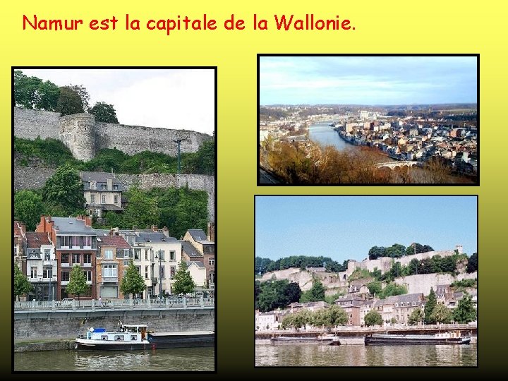 Namur est la capitale de la Wallonie. 