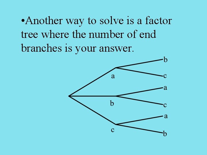  • Another way to solve is a factor tree where the number of