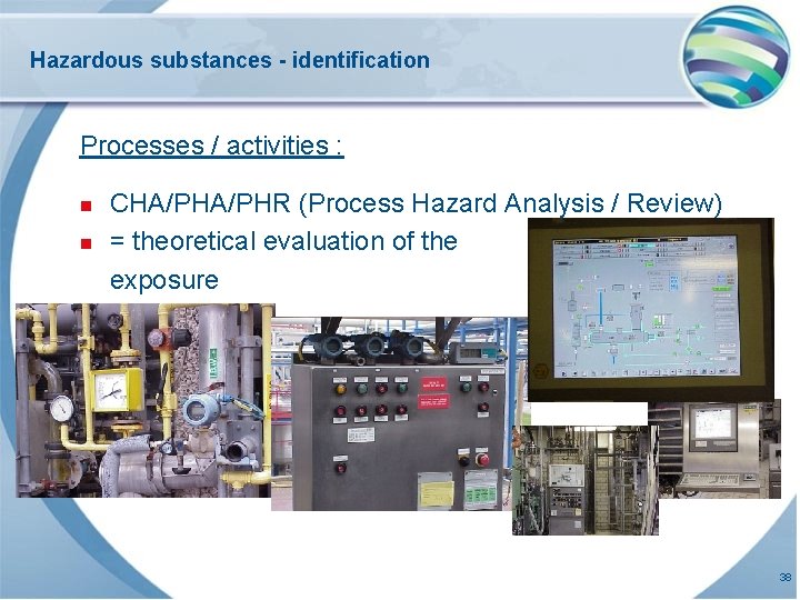 Hazardous substances - identification Processes / activities : n n CHA/PHR (Process Hazard Analysis