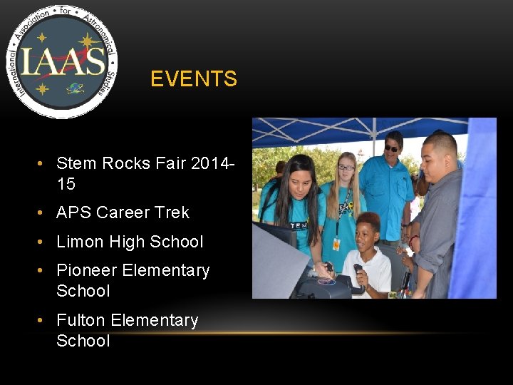 EVENTS • Stem Rocks Fair 201415 • APS Career Trek • Limon High School EVENTS • Stem Rocks Fair 201415 • APS Career Trek • Limon High School
