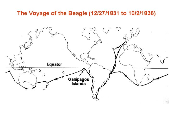 The Voyage of the Beagle (12/27/1831 to 10/2/1836) 