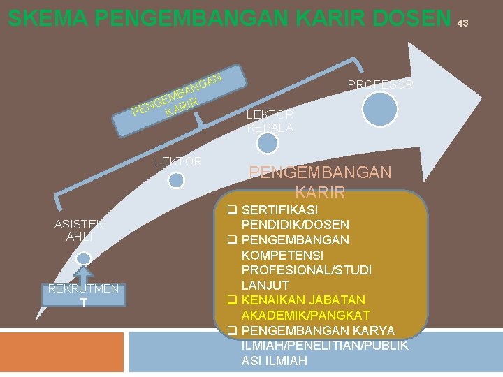 SKEMA PENGEMBANGAN KARIR DOSEN 43 N A NG A MB E NG ARIR PE