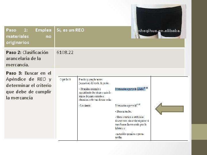 Paso 1: materiales originarios Emplea no Paso 2: Clasificación arancelaria de la mercancía. Paso