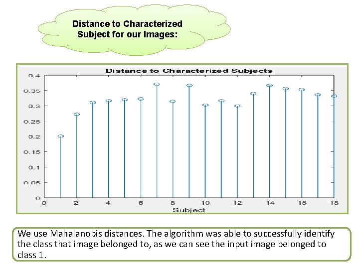 Distance to Characterized Subject for our Images: We use Mahalanobis distances. The algorithm was