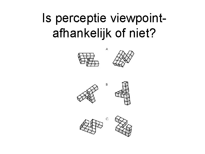 Is perceptie viewpointafhankelijk of niet? 