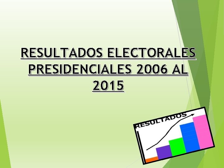 RESULTADOS ELECTORALES PRESIDENCIALES 2006 AL 2015 