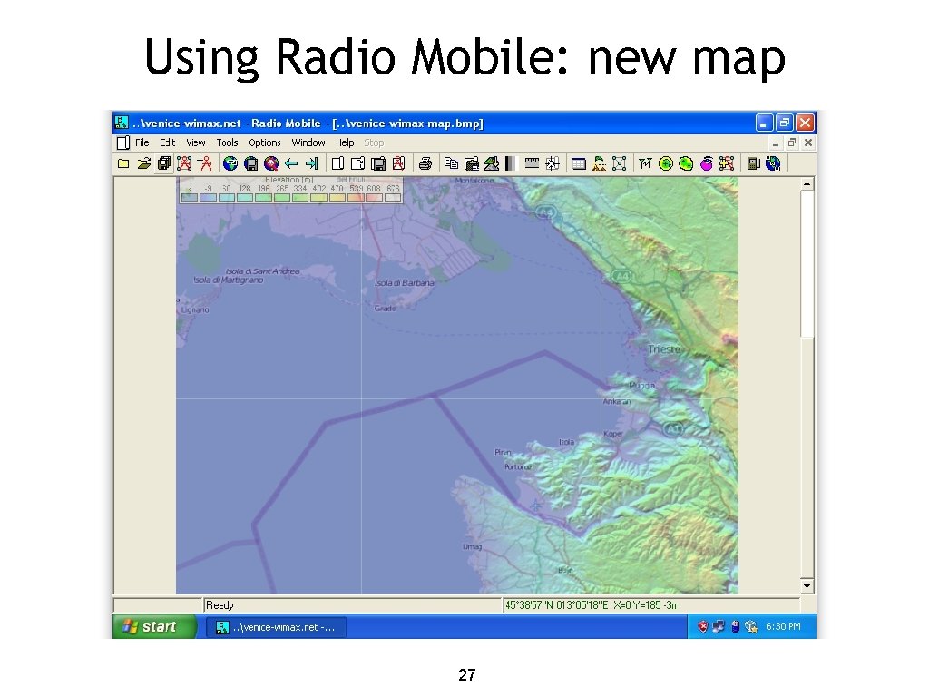 Using Radio Mobile: new map 27 
