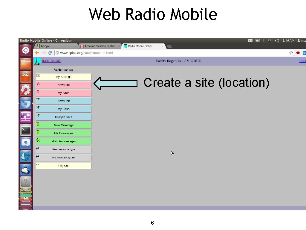 Web Radio Mobile Create a site (location) 6 