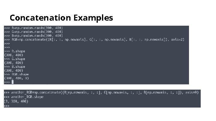 Concatenation Examples 
