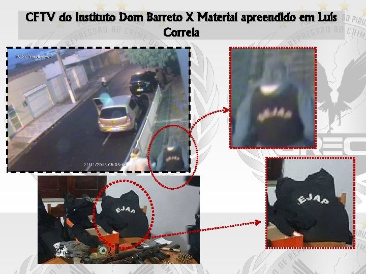 CFTV do Instituto Dom Barreto X Material apreendido em Luís Correia 