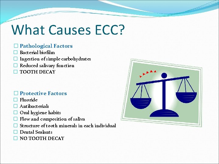 What Causes ECC? � Pathological Factors � � Bacterial biofilm Ingestion of simple carbohydrates