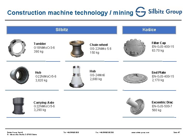 Construction machine technology / mining Silbitz Tumbler G 18 Ni. Mo. Cr 3 -6