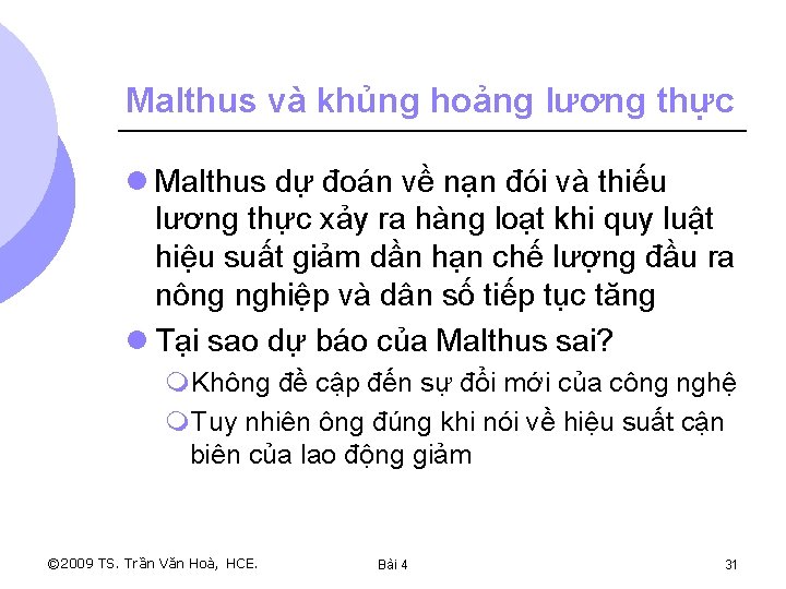 Malthus và khủng hoảng lương thực l Malthus dự đoán về nạn đói và