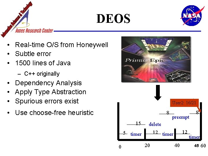 DEOS • Real-time O/S from Honeywell • Subtle error • 1500 lines of Java