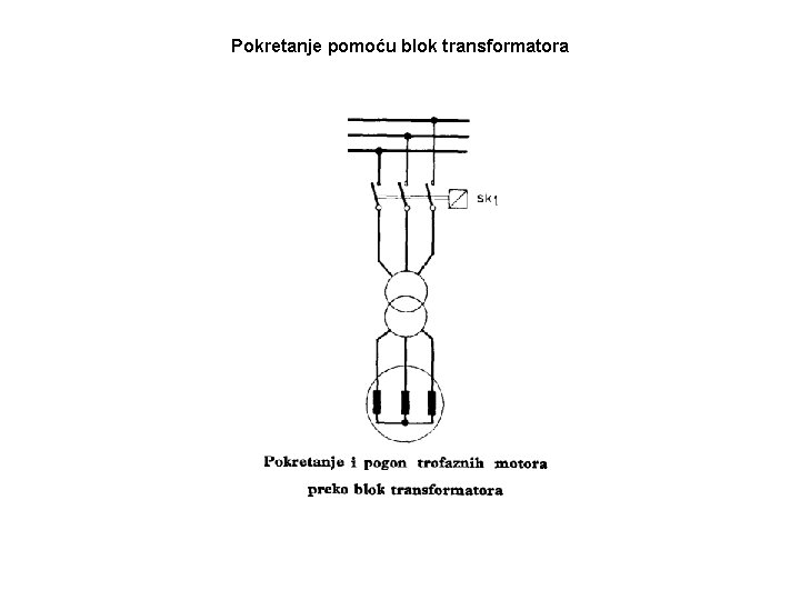 Pokretanje pomoću blok transformatora 