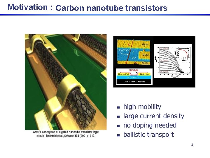 Motivation : Carbon nanotube transistors 