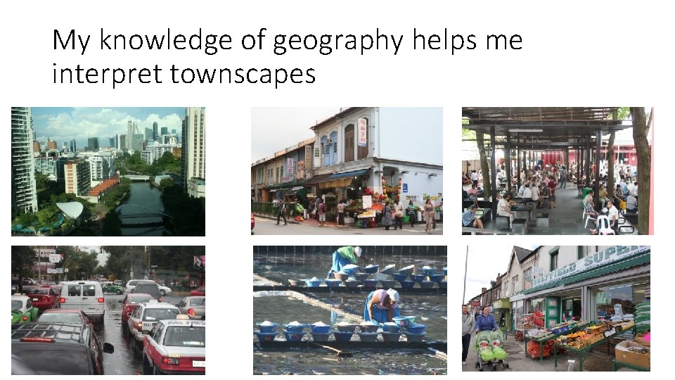 My knowledge of geography helps me interpret townscapes 