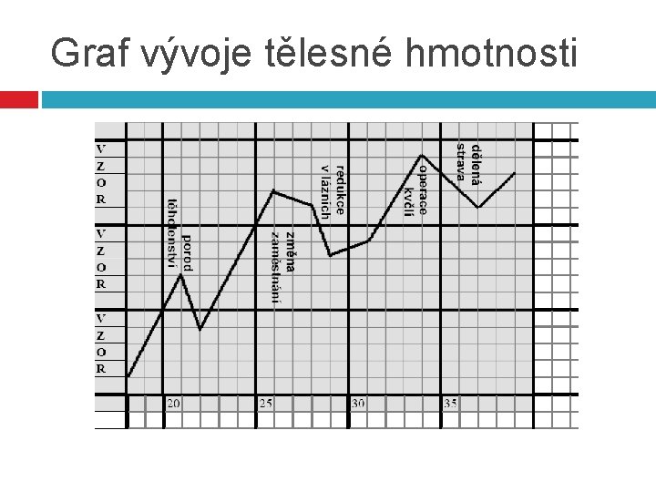 Graf vývoje tělesné hmotnosti 