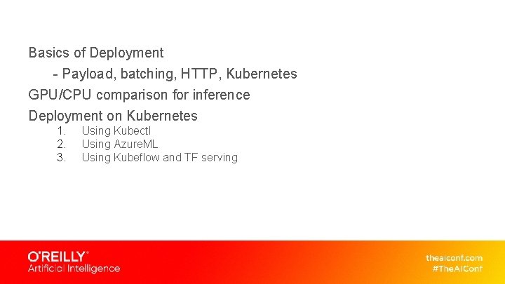 Basics of Deployment - Payload, batching, HTTP, Kubernetes GPU/CPU comparison for inference Deployment on Basics of Deployment - Payload, batching, HTTP, Kubernetes GPU/CPU comparison for inference Deployment on