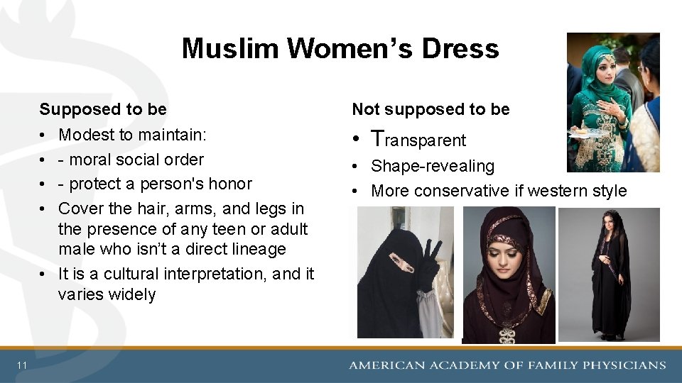 Muslim Women’s Dress Supposed to be Not supposed to be • • • Transparent