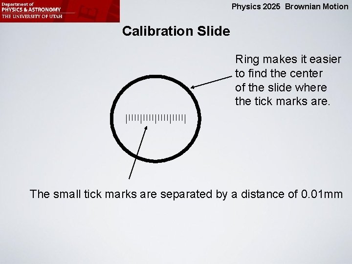Physics 2025 Brownian Motion Calibration Slide Ring makes it easier to find the center